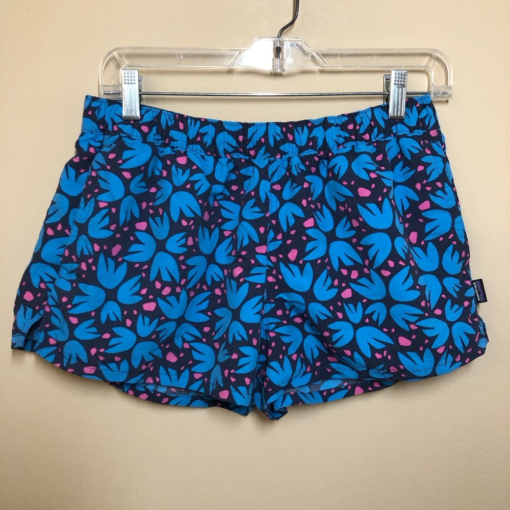 Patagonia Blue & Pink Floral Athletic Shorts